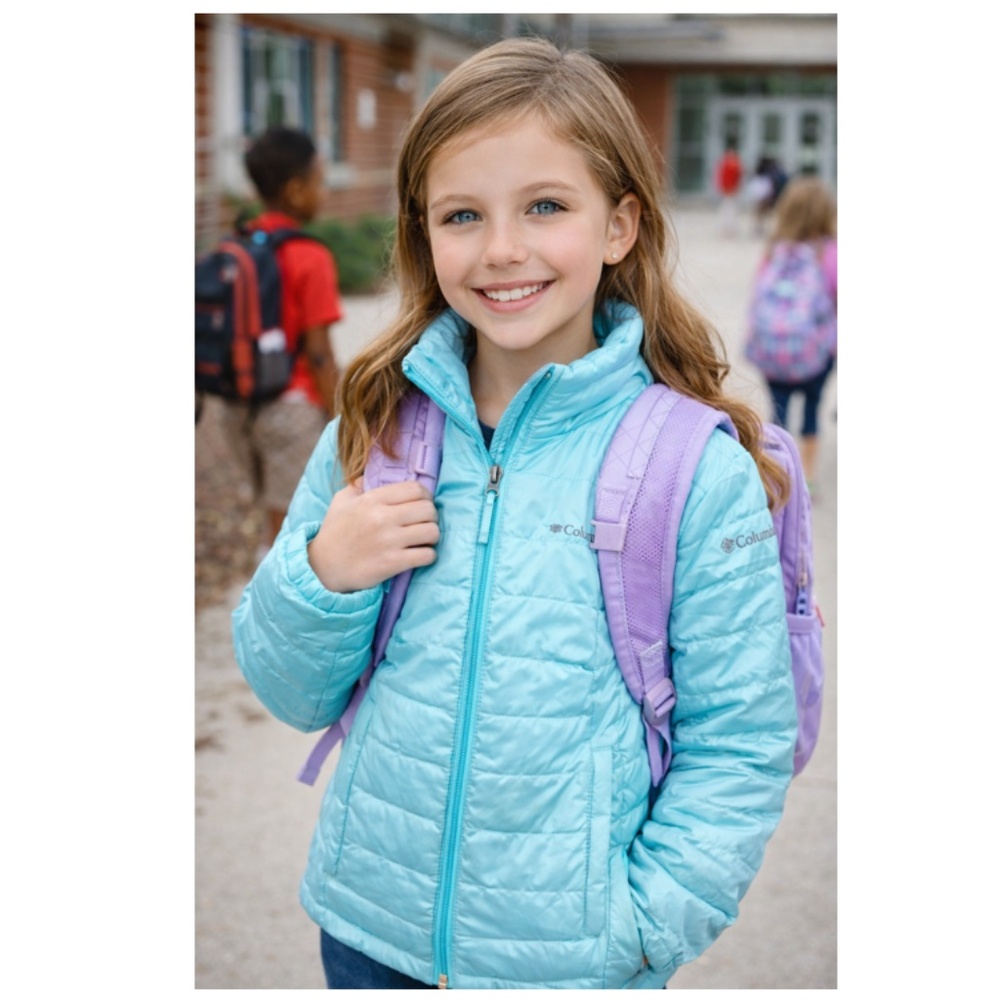Columbia Girls Mint Green Mighty Lite Omniheat Puffer Jacket